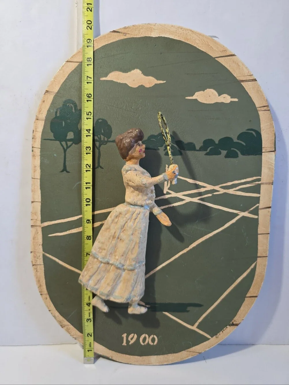 Vintage Signed 1983 C. Jere  Raised Figure Contemporary Wall Art Plaque